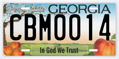 GA license plate CBM0014