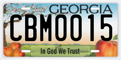 GA license plate CBM0015