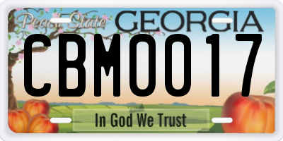 GA license plate CBM0017