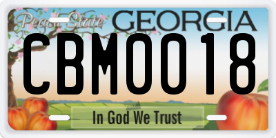 GA license plate CBM0018