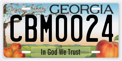 GA license plate CBM0024