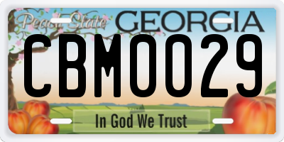 GA license plate CBM0029