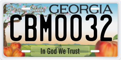 GA license plate CBM0032