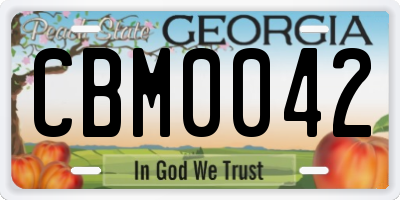 GA license plate CBM0042