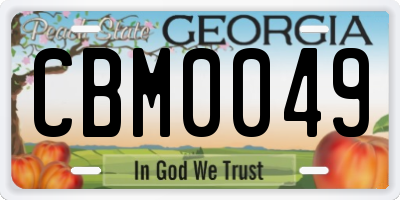 GA license plate CBM0049