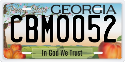 GA license plate CBM0052