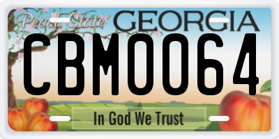 GA license plate CBM0064