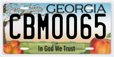 GA license plate CBM0065