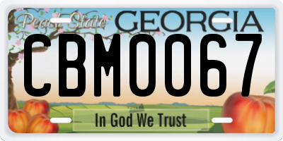 GA license plate CBM0067