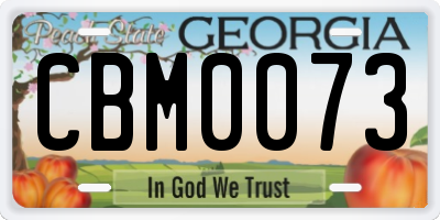 GA license plate CBM0073