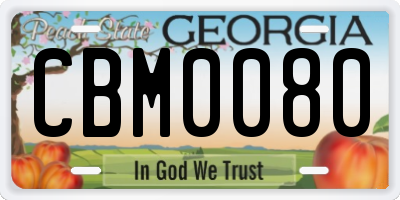 GA license plate CBM0080