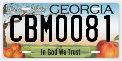 GA license plate CBM0081