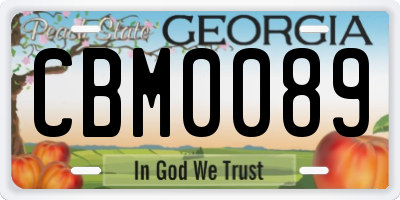 GA license plate CBM0089