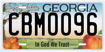 GA license plate CBM0096