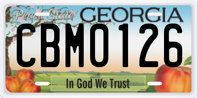 GA license plate CBM0126