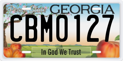 GA license plate CBM0127