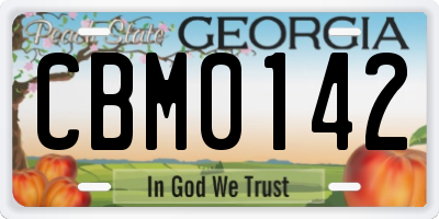 GA license plate CBM0142