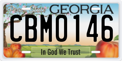 GA license plate CBM0146