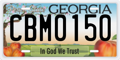 GA license plate CBM0150