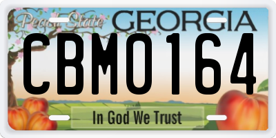 GA license plate CBM0164