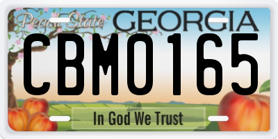 GA license plate CBM0165