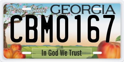 GA license plate CBM0167