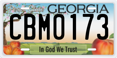 GA license plate CBM0173