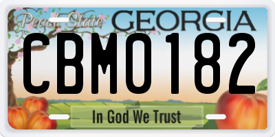 GA license plate CBM0182