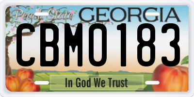 GA license plate CBM0183