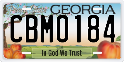 GA license plate CBM0184