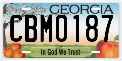 GA license plate CBM0187