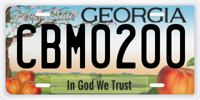 GA license plate CBM0200