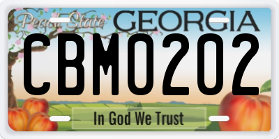 GA license plate CBM0202