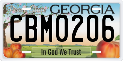 GA license plate CBM0206