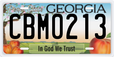 GA license plate CBM0213