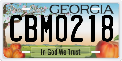 GA license plate CBM0218