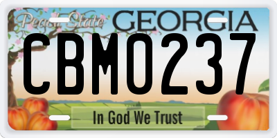 GA license plate CBM0237