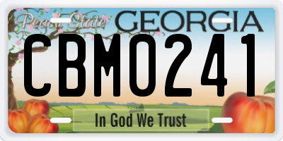 GA license plate CBM0241