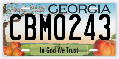 GA license plate CBM0243