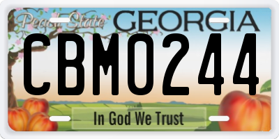 GA license plate CBM0244