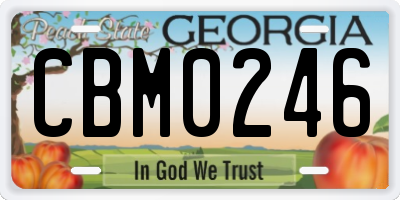 GA license plate CBM0246