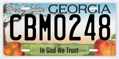 GA license plate CBM0248