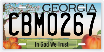 GA license plate CBM0267