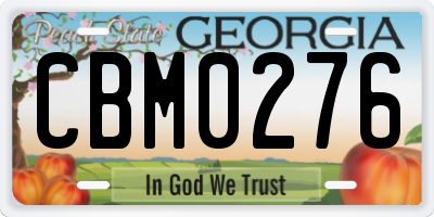 GA license plate CBM0276