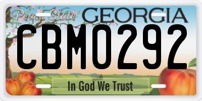 GA license plate CBM0292
