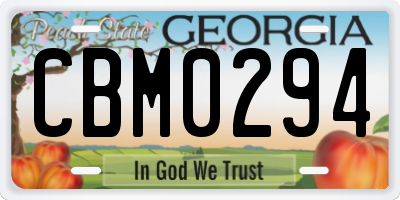 GA license plate CBM0294