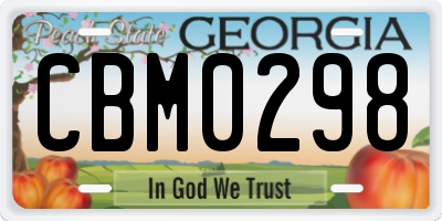 GA license plate CBM0298