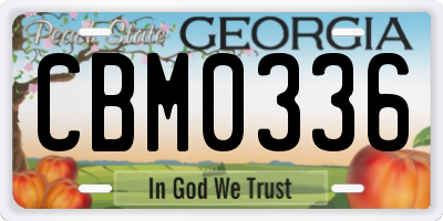 GA license plate CBM0336