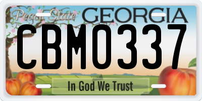GA license plate CBM0337