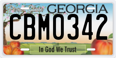 GA license plate CBM0342